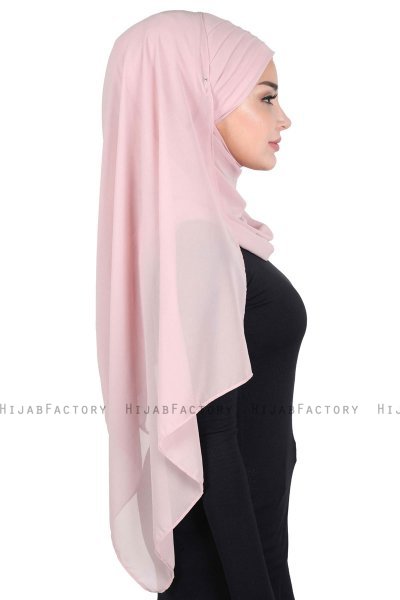 Malin - Hijab Chiffon Pratique Vieux Rose