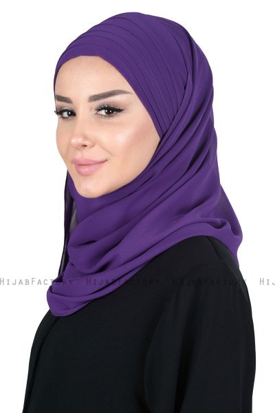 Malin - Hijab Chiffon Pratique Violet