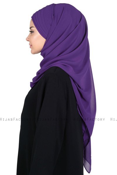 Malin - Hijab Chiffon Pratique Violet