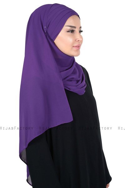 Malin - Hijab Chiffon Pratique Violet