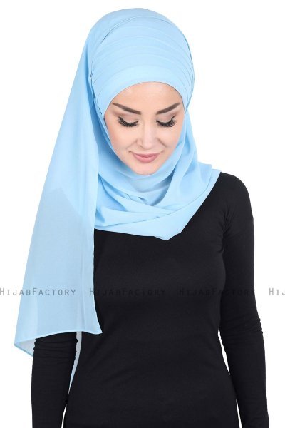 Malin - Hijab Chiffon Pratique Bleu Clair