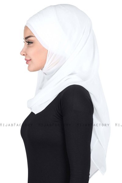 Malin - Hijab Chiffon Pratique Blanc Cassé