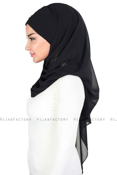 Malin - Hijab Chiffon Pratique Noir
