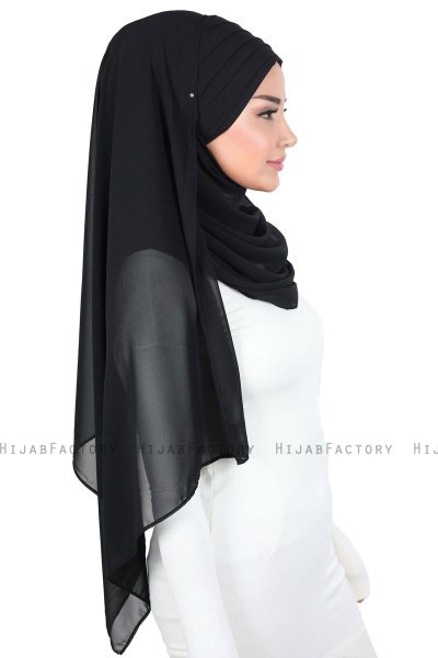 Malin - Hijab Chiffon Pratique Noir