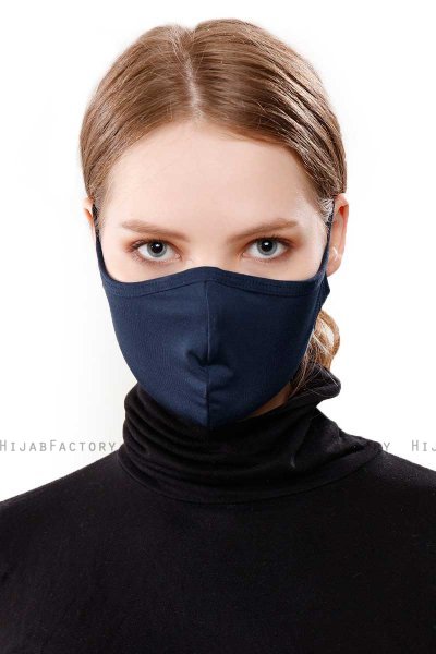 Asli - Hijab Sport Masque Facial Bleu Marin / Couverture Faciale