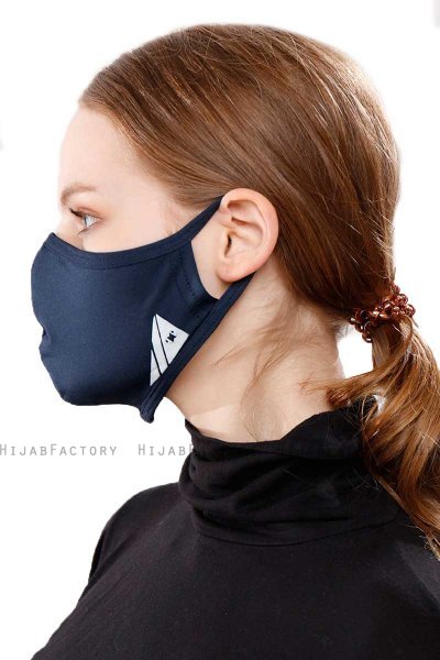 Asli - Hijab Sport Masque Facial Bleu Marin / Couverture Faciale