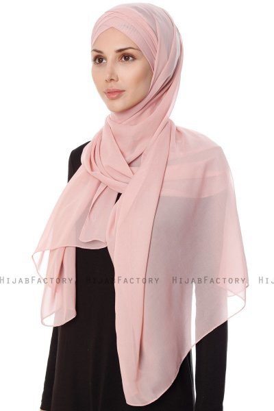 Mehtap - Chiffon Hijab Pratique One-Piece Vieux Rose