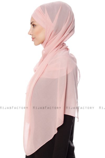 Mehtap - Chiffon Hijab Pratique One-Piece Vieux Rose