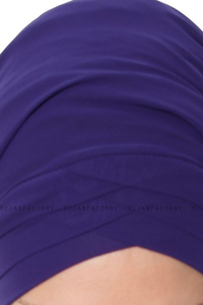 Mehtap - Chiffon Hijab Pratique One-Piece Violet