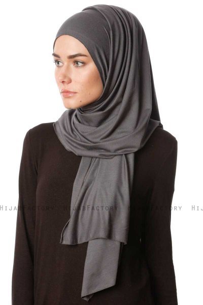 Melek - Hijab Jersey Premium Anthracite - Ecardin