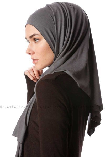 Melek - Hijab Jersey Premium Anthracite - Ecardin
