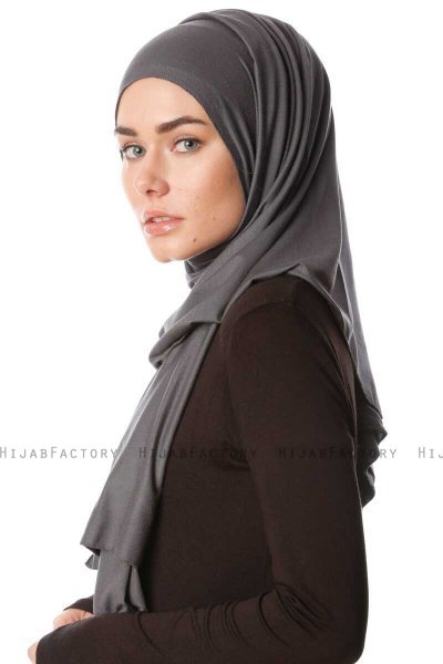 Melek - Hijab Jersey Premium Anthracite - Ecardin