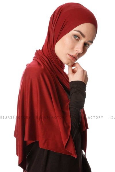 Melek - Hijab Jersey Premium Bordeaux - Ecardin