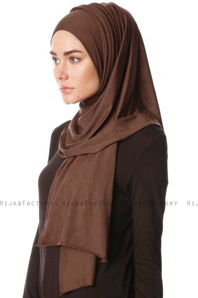 Melek - Hijab Jersey Premium Marron - Ecardin