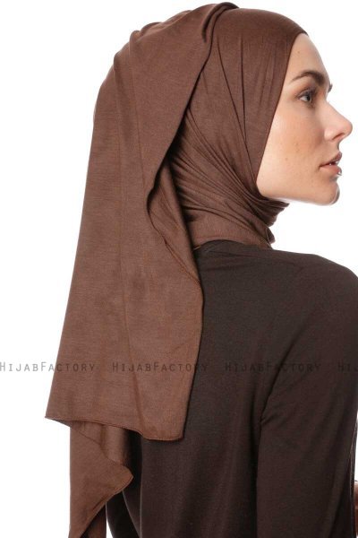 Melek - Hijab Jersey Premium Marron - Ecardin