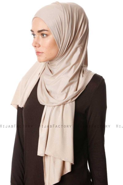 Melek - Hijab Jersey Premium Taupe Clair - Ecardin