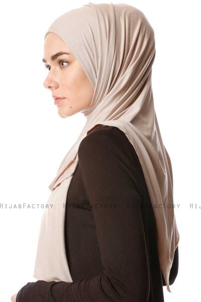 Melek - Hijab Jersey Premium Taupe Clair - Ecardin