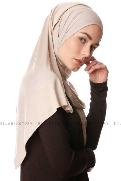 Melek - Hijab Jersey Premium Taupe Clair - Ecardin