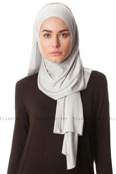 Melek - Hijab Jersey Premium Gris Clair - Ecardin