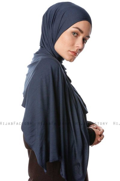 Melek - Hijab Jersey Premium Bleu Marin - Ecardin