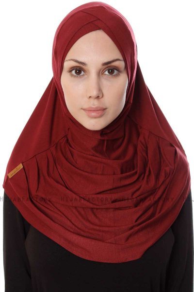 Mia - Hijab Al Amira Bordeaux One-Piece - Ecardin