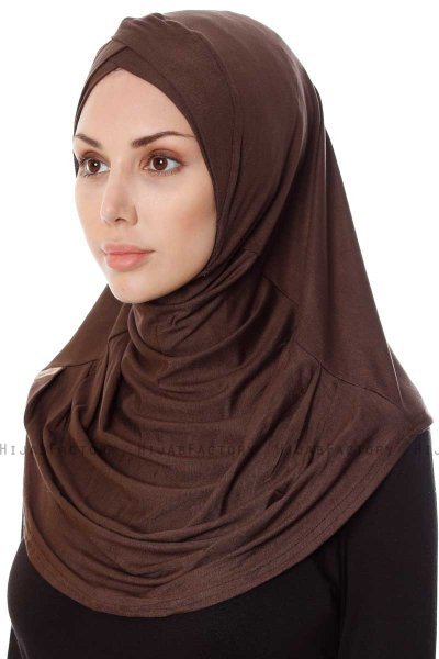 Mia - Hijab Al Amira Marron One-Piece - Ecardin