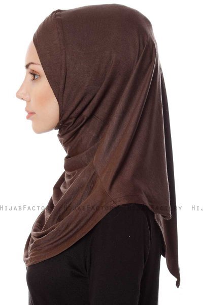 Mia - Hijab Al Amira Marron One-Piece - Ecardin
