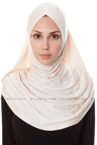 Mia - Hijab Al Amira Beige Clair One-Piece - Ecardin