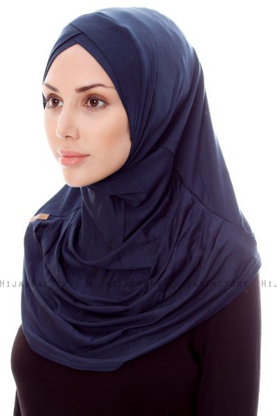 Mia - Hijab Al Amira Bleu Marin One-Piece - Ecardin