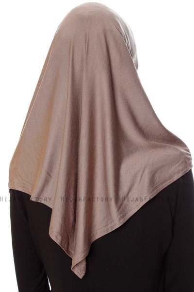 Mia - Hijab Al Amira Taupe Foncé One-Piece - Ecardin
