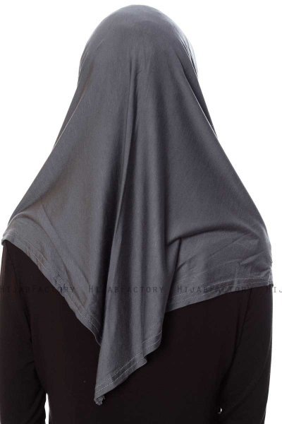 Mia - Hijab Al Amira Gris Foncé One-Piece - Ecardin