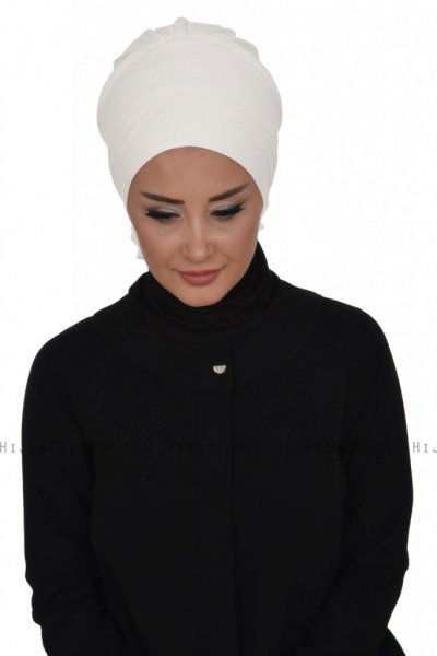 Monica - Turban En Coton Blanc - Ayse Turban