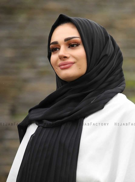 Mounira - Hijab Chiffon Noir - Mirach