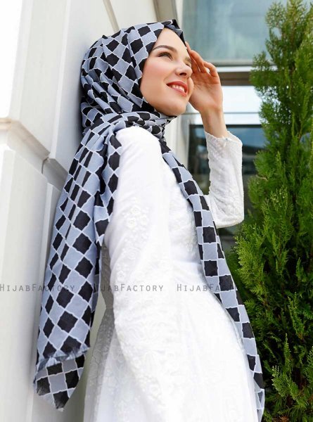 Nakia - Hijab à Motifs Noir - Sal Evi