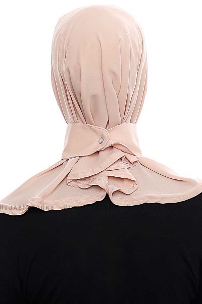 Narin - Hijab Crepe Pratique One-Piece Beige