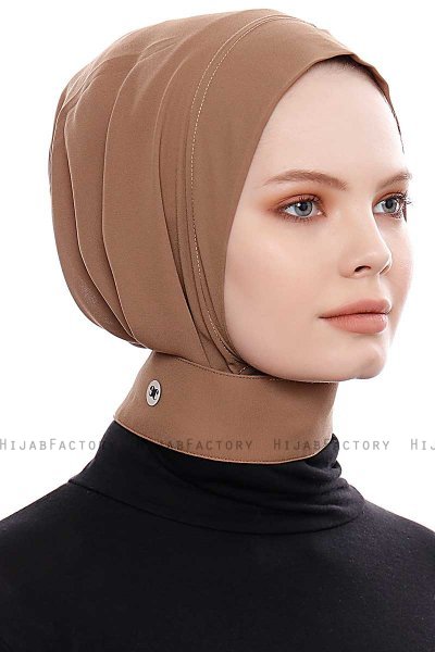 Narin - Hijab Crepe Pratique One-Piece Marron