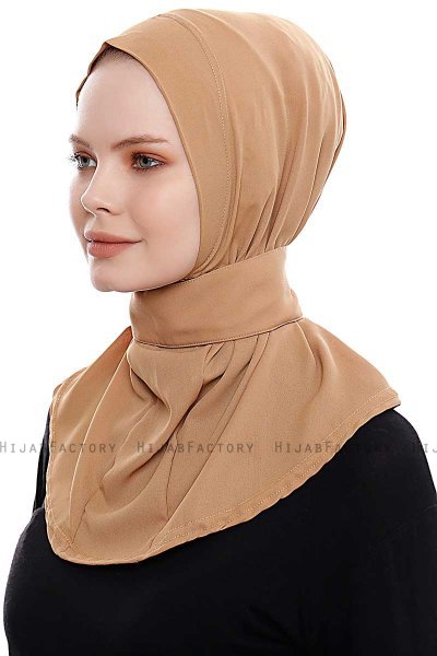 Narin - Hijab Crepe Pratique One-Piece Camel