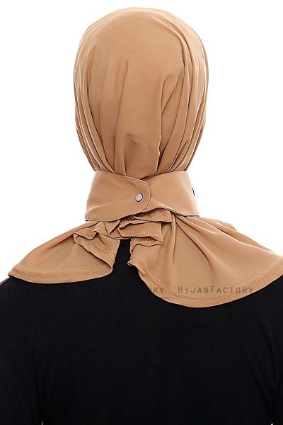 Narin - Hijab Crepe Pratique One-Piece Camel
