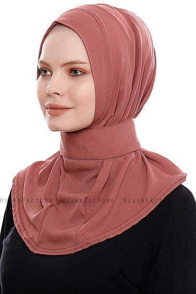 Narin - Hijab Crepe Pratique One-Piece Clay