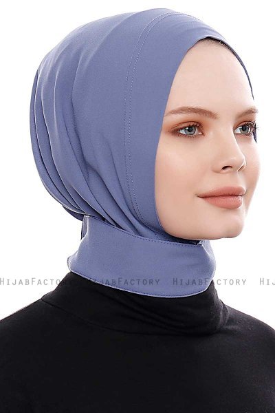 Narin - Hijab Crepe Pratique One-Piece Indigo