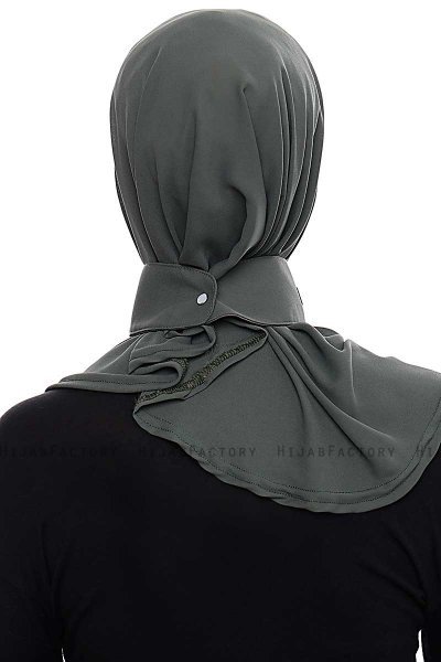 Narin - Hijab Crepe Pratique One-Piece Kaki