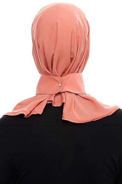 Narin - Hijab Crepe Pratique One-Piece Saumon