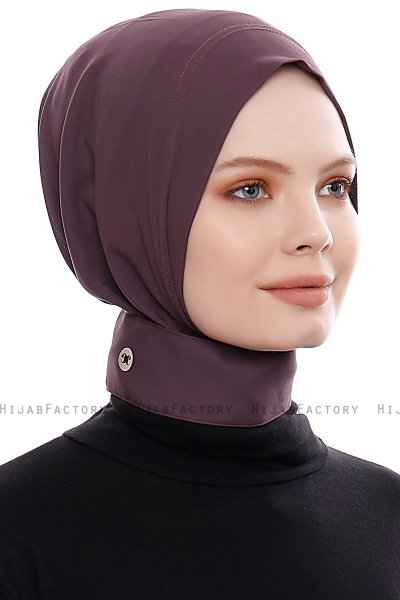 Narin - Hijab Crepe Pratique One-Piece Violet