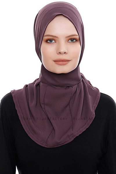 Narin - Hijab Crepe Pratique One-Piece Violet