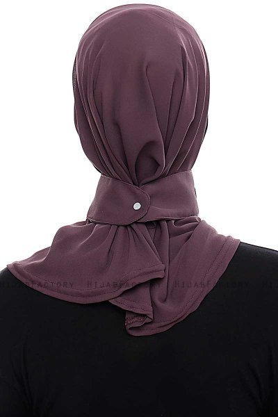 Narin - Hijab Crepe Pratique One-Piece Violet