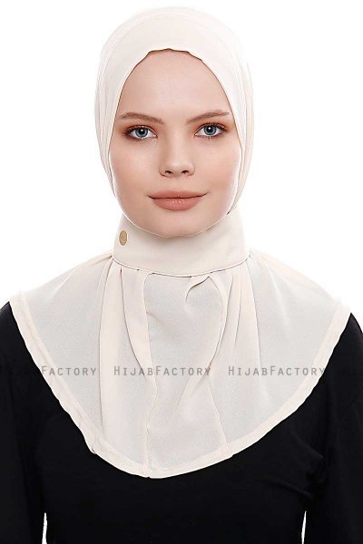 Narin - Hijab Crepe Pratique One-Piece Beige Clair