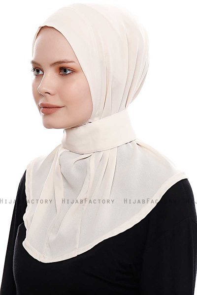 Narin - Hijab Crepe Pratique One-Piece Beige Clair