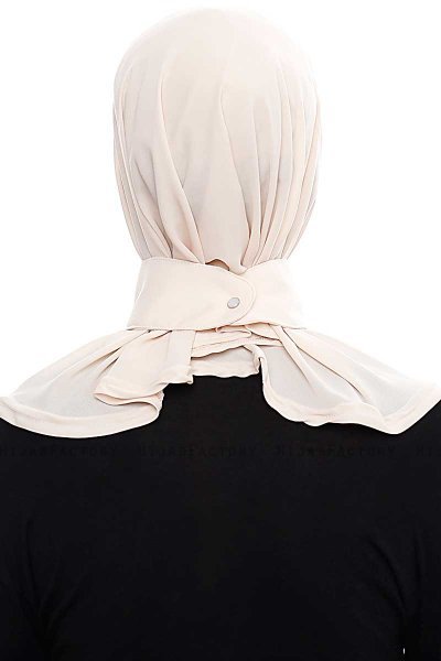 Narin - Hijab Crepe Pratique One-Piece Beige Clair