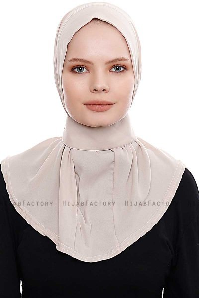 Narin - Hijab Crepe Pratique One-Piece Taupe Clair