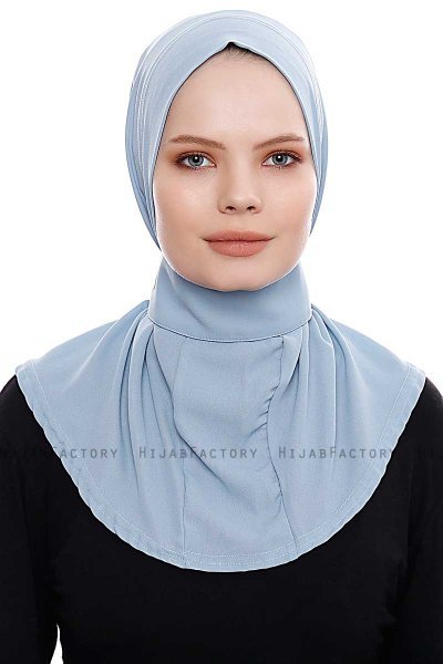 Narin - Hijab Crepe Pratique One-Piece Bleu Clair